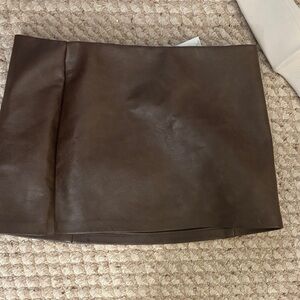 Garage Chocolate Brown Mini Skirt